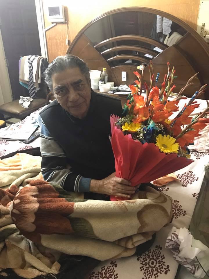 Dadaji with flowers
